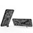 Silicone Matte Finish and Plastic Back Cover Case with Magnetic Stand KC1 for Vivo X90 Pro 5G