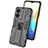 Silicone Matte Finish and Plastic Back Cover Case with Magnetic Stand KC1 for Vivo Y77 5G