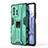 Silicone Matte Finish and Plastic Back Cover Case with Magnetic Stand KC1 for Xiaomi Mi 11T 5G Green