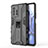 Silicone Matte Finish and Plastic Back Cover Case with Magnetic Stand KC1 for Xiaomi Mi 11T Pro 5G