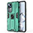 Silicone Matte Finish and Plastic Back Cover Case with Magnetic Stand KC1 for Xiaomi Mi 12T 5G Green