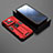 Silicone Matte Finish and Plastic Back Cover Case with Magnetic Stand KC1 for Xiaomi Mi 14 5G Red