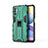 Silicone Matte Finish and Plastic Back Cover Case with Magnetic Stand KC1 for Xiaomi POCO M3 Pro 5G Green