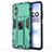 Silicone Matte Finish and Plastic Back Cover Case with Magnetic Stand KC1 for Xiaomi Poco M4 5G