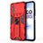 Silicone Matte Finish and Plastic Back Cover Case with Magnetic Stand KC1 for Xiaomi Poco M4 5G