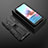 Silicone Matte Finish and Plastic Back Cover Case with Magnetic Stand KC1 for Xiaomi Poco M5S Black