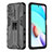 Silicone Matte Finish and Plastic Back Cover Case with Magnetic Stand KC1 for Xiaomi Redmi 10 (2022)