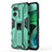 Silicone Matte Finish and Plastic Back Cover Case with Magnetic Stand KC1 for Xiaomi Redmi 10 5G