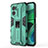 Silicone Matte Finish and Plastic Back Cover Case with Magnetic Stand KC1 for Xiaomi Redmi 11 Prime 5G