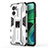 Silicone Matte Finish and Plastic Back Cover Case with Magnetic Stand KC1 for Xiaomi Redmi 11 Prime 5G