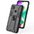 Silicone Matte Finish and Plastic Back Cover Case with Magnetic Stand KC1 for Xiaomi Redmi 9 Activ