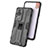 Silicone Matte Finish and Plastic Back Cover Case with Magnetic Stand KC1 for Xiaomi Redmi K50 5G