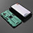 Silicone Matte Finish and Plastic Back Cover Case with Magnetic Stand KC1 for Xiaomi Redmi K50 5G Green