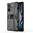 Silicone Matte Finish and Plastic Back Cover Case with Magnetic Stand KC1 for Xiaomi Redmi K50 Gaming 5G