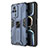 Silicone Matte Finish and Plastic Back Cover Case with Magnetic Stand KC1 for Xiaomi Redmi K60E 5G