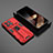 Silicone Matte Finish and Plastic Back Cover Case with Magnetic Stand KC1 for Xiaomi Redmi K70 5G Red