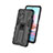 Silicone Matte Finish and Plastic Back Cover Case with Magnetic Stand KC1 for Xiaomi Redmi Note 10 4G