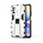 Silicone Matte Finish and Plastic Back Cover Case with Magnetic Stand KC1 for Xiaomi Redmi Note 10 5G