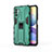 Silicone Matte Finish and Plastic Back Cover Case with Magnetic Stand KC1 for Xiaomi Redmi Note 10 5G Green
