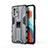 Silicone Matte Finish and Plastic Back Cover Case with Magnetic Stand KC1 for Xiaomi Redmi Note 10 Pro 5G