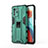 Silicone Matte Finish and Plastic Back Cover Case with Magnetic Stand KC1 for Xiaomi Redmi Note 10 Pro 5G Green