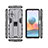 Silicone Matte Finish and Plastic Back Cover Case with Magnetic Stand KC1 for Xiaomi Redmi Note 10 Pro Max