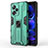 Silicone Matte Finish and Plastic Back Cover Case with Magnetic Stand KC1 for Xiaomi Redmi Note 12 Explorer Green