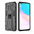 Silicone Matte Finish and Plastic Back Cover Case with Magnetic Stand KC2 for Huawei Honor 50 Lite