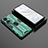 Silicone Matte Finish and Plastic Back Cover Case with Magnetic Stand KC2 for Huawei Honor 70 5G Green