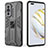 Silicone Matte Finish and Plastic Back Cover Case with Magnetic Stand KC2 for Huawei Nova 10 Pro