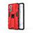 Silicone Matte Finish and Plastic Back Cover Case with Magnetic Stand KC2 for Huawei Nova 9 Red