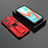 Silicone Matte Finish and Plastic Back Cover Case with Magnetic Stand KC2 for Realme 8s 5G Red