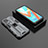 Silicone Matte Finish and Plastic Back Cover Case with Magnetic Stand KC2 for Realme 9 5G India Gray