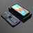 Silicone Matte Finish and Plastic Back Cover Case with Magnetic Stand KC2 for Realme Q3 5G Blue