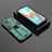 Silicone Matte Finish and Plastic Back Cover Case with Magnetic Stand KC2 for Realme Q3 5G Green