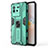 Silicone Matte Finish and Plastic Back Cover Case with Magnetic Stand KC2 for Vivo iQOO Neo6 SE 5G