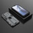 Silicone Matte Finish and Plastic Back Cover Case with Magnetic Stand KC2 for Vivo iQOO Z3 5G Gray