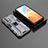 Silicone Matte Finish and Plastic Back Cover Case with Magnetic Stand KC2 for Vivo iQOO Z5 5G Gray