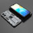 Silicone Matte Finish and Plastic Back Cover Case with Magnetic Stand KC2 for Vivo iQOO Z6 Lite 5G Gray