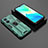 Silicone Matte Finish and Plastic Back Cover Case with Magnetic Stand KC2 for Vivo T1 5G Green