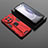 Silicone Matte Finish and Plastic Back Cover Case with Magnetic Stand KC2 for Vivo X90 Pro 5G Red
