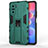 Silicone Matte Finish and Plastic Back Cover Case with Magnetic Stand KC2 for Xiaomi Mi 11i 5G Green