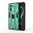 Silicone Matte Finish and Plastic Back Cover Case with Magnetic Stand KC2 for Xiaomi Mi 13T Pro 5G Green