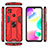 Silicone Matte Finish and Plastic Back Cover Case with Magnetic Stand KC2 for Xiaomi POCO C3