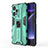 Silicone Matte Finish and Plastic Back Cover Case with Magnetic Stand KC2 for Xiaomi Poco F5 5G