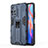 Silicone Matte Finish and Plastic Back Cover Case with Magnetic Stand KC2 for Xiaomi Poco M4 Pro 5G