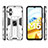 Silicone Matte Finish and Plastic Back Cover Case with Magnetic Stand KC2 for Xiaomi Poco M5 4G