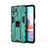 Silicone Matte Finish and Plastic Back Cover Case with Magnetic Stand KC2 for Xiaomi Poco M5S Green