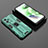 Silicone Matte Finish and Plastic Back Cover Case with Magnetic Stand KC2 for Xiaomi Poco X5 5G Green