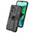 Silicone Matte Finish and Plastic Back Cover Case with Magnetic Stand KC2 for Xiaomi Redmi 10 5G